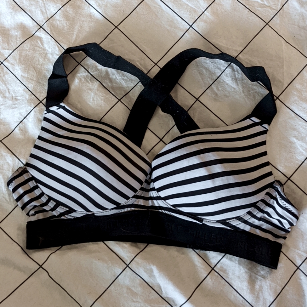 🦋2/$25🦋 Nicole Miller striped bustier inspired sports bra
